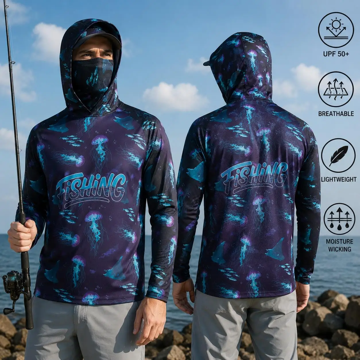 Anglerhemd mit Kapuze, Herren- – Fishing Mask Sun Protection Bewertung und Preis