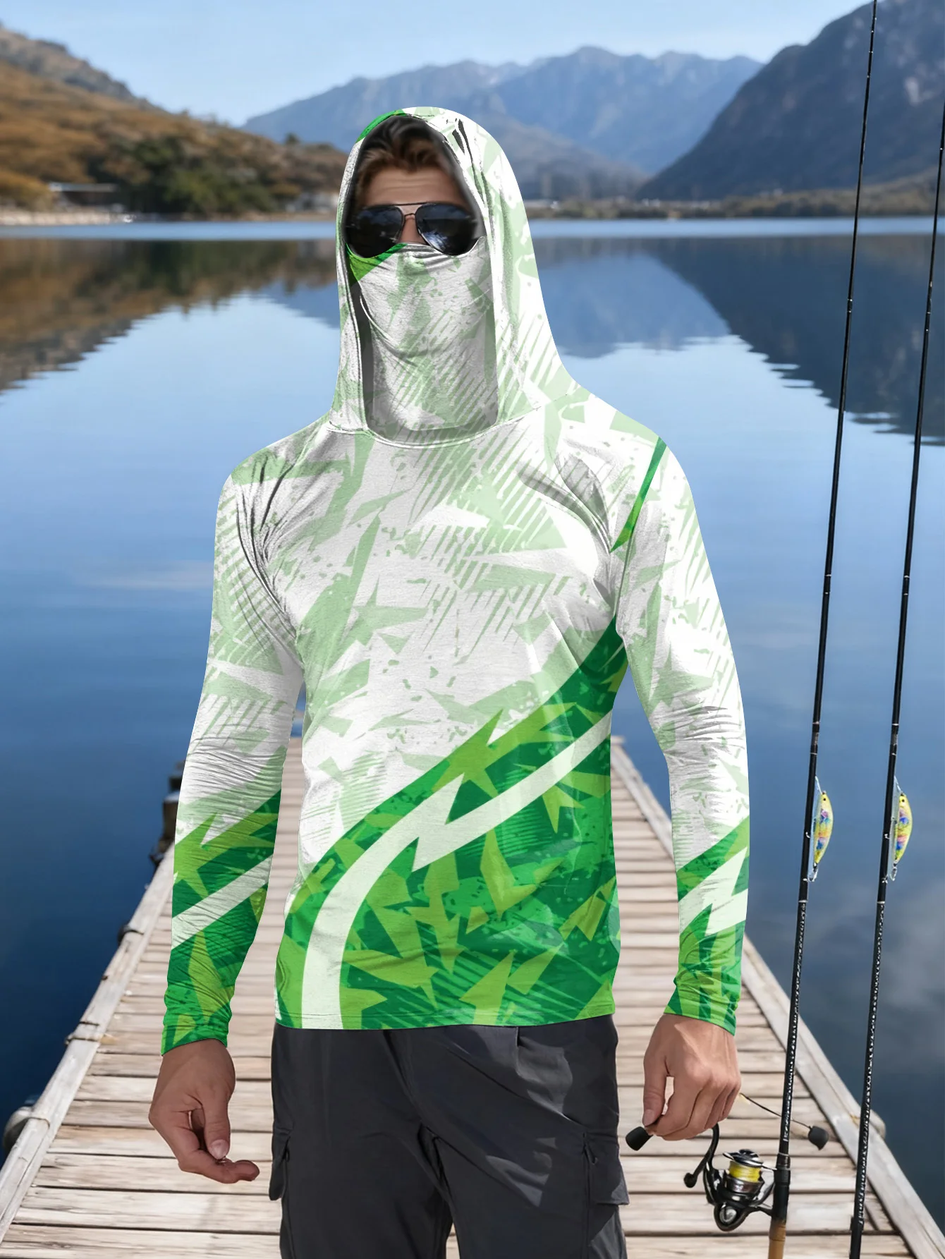 Herren-Anglerhemd mit Kapuze,  – Fishing Mask Sun Protection Bewertung und Preis