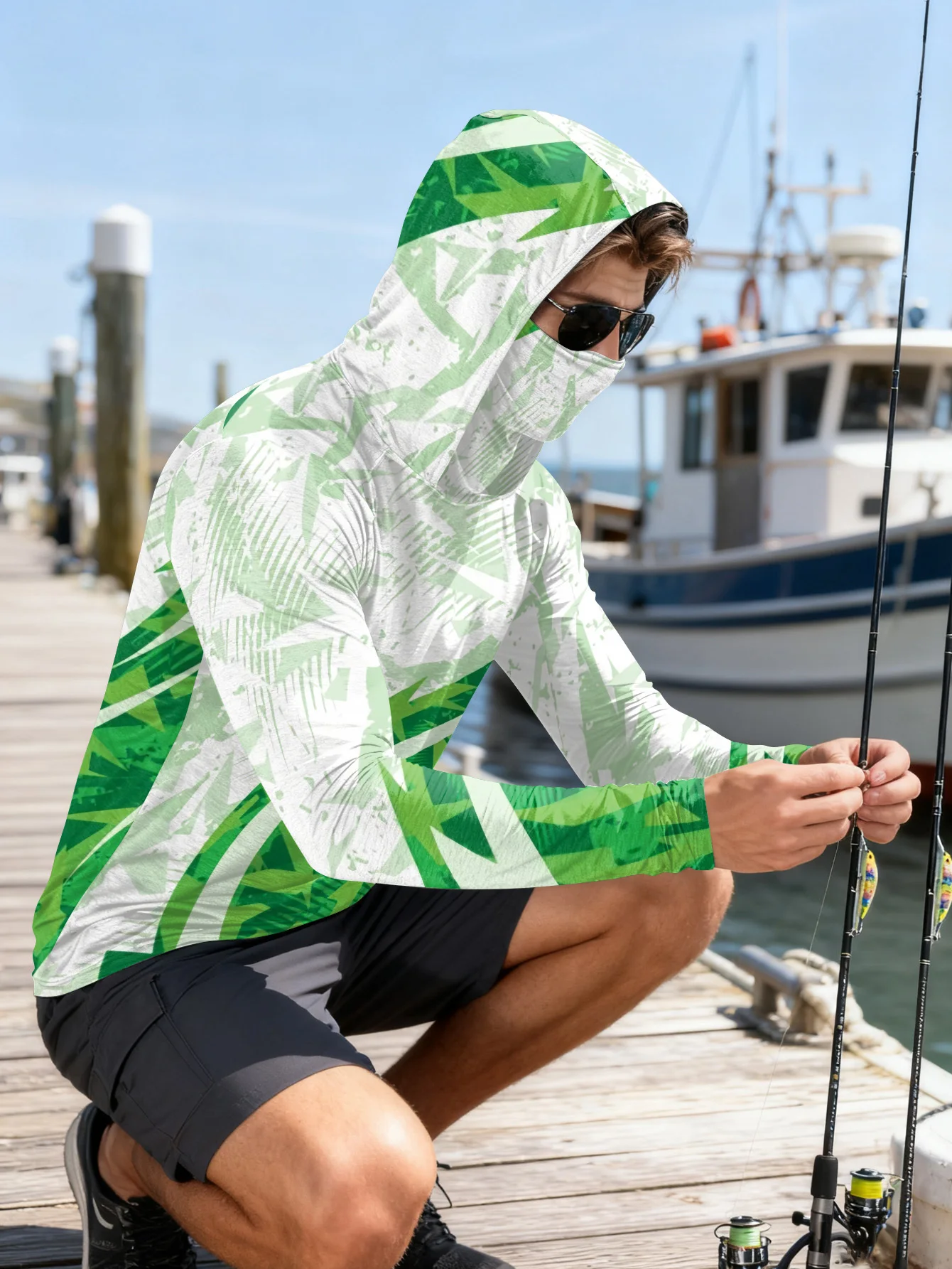 Herren-Anglerhemd mit Kapuze,  – Fishing Mask Sun Protection Bewertung und Preis