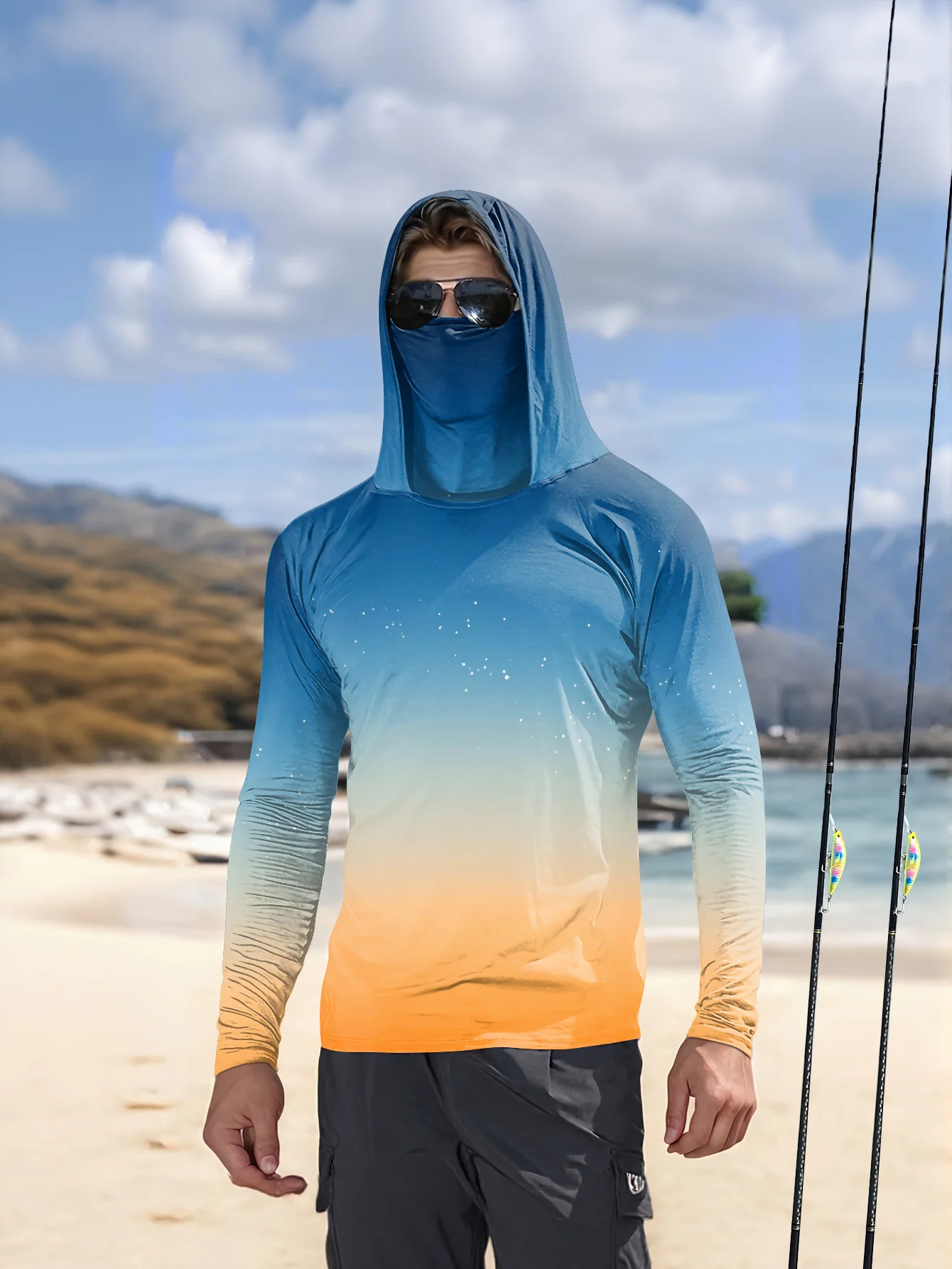 Herren-Anglerhemd mit Kapuze,  – Fishing Mask Sun Protection Bewertung und Preis